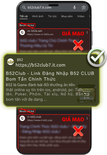 lưu ý link đăng nhập cho thành viên của B52Club